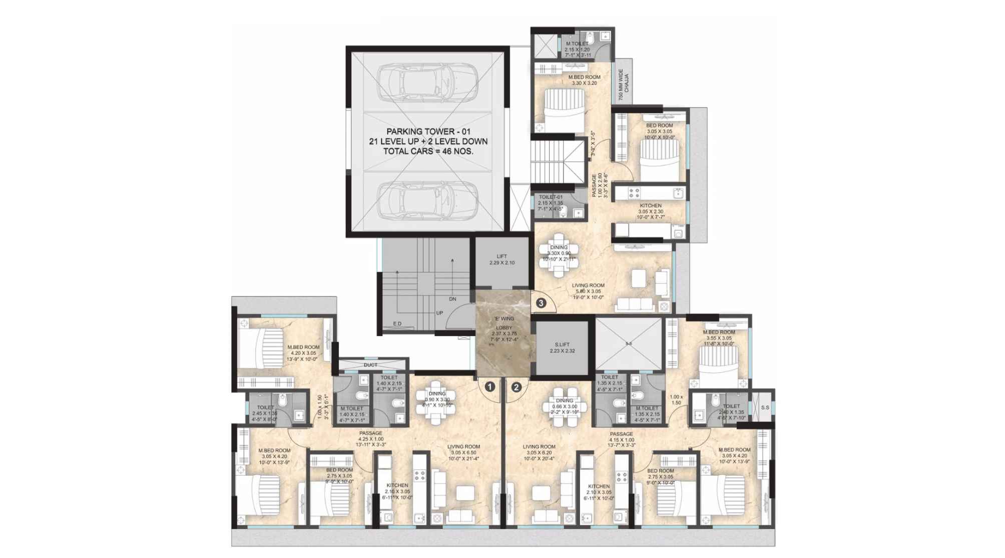 Paranjape-Athena-Floor-Plan-Wing-E
